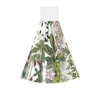 Tropical Flower Leaf Parrot Coral Velvet Hand Wipes Hanging Towel - Quick Dry Cleaning Cloths for Kitchen, Bathroom, Camping & More