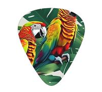 Tropical Flower Leaf Parrot Exceptional Guitar Pick â€“ Single-Side Full-Print, Abs Material Plectrum â€“ Diverse Thickness For Varied Music Experience â€“ Ideal For Guitars And Ukuleles,Guitar Pick,