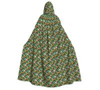 Tropical Flower Leaf Parrot Print Unisex Adult Hooded Cloak Costume Halloween Christmas And Carnival Theme Parties