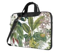 Tropical Flower Leaf Parrot Printed Waterproof Laptop Case Ultra-Thin Portable One-Shoulder Laptop Bag 600d Oxford 13in/14in/15.6in