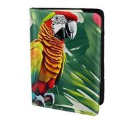 Tropical Flower Leaf Parrot Printing Passport Holder, Travel Essentials,Card And Passport Anti Theft Wallet,Sized To Fit All Standard Passports