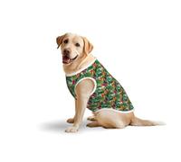 Tropical Flower Leaf Parrotprint Large Pets Vest Travel Breathable Soft Sleeveless Tank Top Lightweight T-Shirt