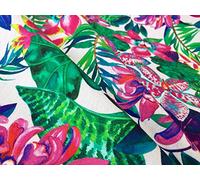Tropical Flower Orchid Fabric Curtain Upholstery Cotton Material Digital Print - 280cm Extra Wide (Sold by The Meter)