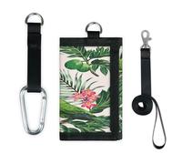 Tropical Flower Palm Leaves Parrot Bird Wallet Slim Small Pocket Money Organisers Bag Lightweight Portable Change Purse