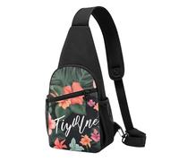 Tropical Flower Palm Leaves Printed Sling Backpacks Casual Crossbody Shoulder Bag Chest Pack for Men Women