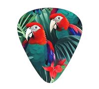 Tropical Flower Parrot Exceptional Guitar Pick â€“ Single-Side Full-Print, Abs Material Plectrum â€“ Diverse Thickness For Varied Music Experience â€“ Ideal For Guitars And Ukuleles,Guitar Pick,