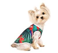 Tropical Flower Parrot Print Breathable Dog Cat Shirt, Sleeveless Vest, Soft Tank Top For Small Pets
