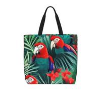 Tropical Flower Parrot Print Tote Bag For Womenshoulder Reusable Shopping Casual Travel Summer Beach Bags