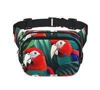 Tropical Flower Parrot Unisex Fashion Waist Packs, Stylish Fanny Packs for Workouts, Running, Traveling, and Hiking