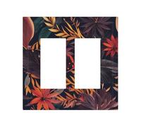 Tropical Flower Pattern Durable and Stylish Wall Plate - Full-Surface Print, Pc Material, Heat & Fade Resistant, Easy to Install