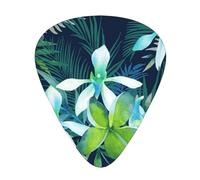Tropical Flower Printed,12 Pcs Guitar Pick,3 Different Thickness Plectrums for Acoustic Guitar Bass Ukulele (0.46mm 0.96mm 0.71mm)