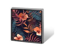 Tropical Flower Square Lapel Pin Printed Aluminum Alloy Memorial Pins Cute Funny Square Brooch Personalized Lapel Badge for Coats Suit Jackets And Wedding Gift