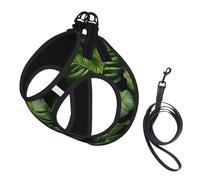 Tropical Flowers And Foliage Print Reflective No Choke Pet Vest Harness,Adjustable Soft Padded Dog Harness With Easy Control Handle