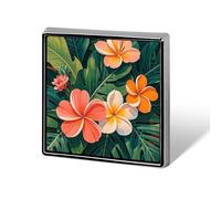 Tropical Flowers And Foliage Square Lapel Pins Backpack Pin Cute Brooch Decoration Brooches for Women Men Fashion Button Badges for Hat Backpacks Purses Jackets Shirt Suit