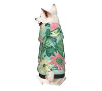 Tropical Flowers And Fruits Print Dog Hoodie For Small Dogs, Warm, Soft, And Breathable Sweatshirt, Easy To Wear Jumper, Pet Winter Weather Coat Pullover
