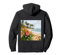 Tropical Flowers Beach Coast Landscape Photography Graphic Pullover Hoodie