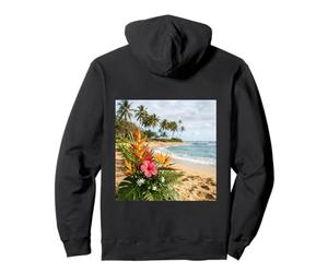 Tropical Flowers Beach Coast Landscape Photography Graphic Pullover Hoodie