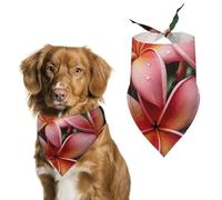 Tropical Flowers Dog Bandana Triangle Dog Scarf Washable Polyester Dog Bibs Cute Pet Bandana for Medium Large Dogs Puppy and Cats