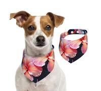 Tropical Flowers Dog Bandanas,Summer Bandanas for Dogs Washable Adjustable Dog Triangle Scarf Bibs Cute Pet Bibs for Medium Large Dogs Puppy and Cats Medium