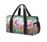 Tropical Flowers Flamingos Bird Sports Duffel Bag Weekend Overnight Bag Tote Holdall Casual Travel Gym Duffel Bags for Kids Girls Boys Women Men