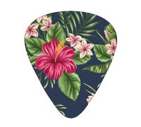 Tropical Flowers Frangipani Hibiscus,12 Pcs Guitar Pick,3 Different Thickness Plectrums for Acoustic Guitar Bass Ukulele (0.46mm 0.96mm 0.71mm)