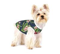Tropical Flowers Frangipani Hibiscus Nature,Cotton Sleeveless Pet T-Shirt Soft Stretchy Puppy Breathable Vest,S