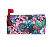 Tropical Flowers Magnetic Mailbox Cover Mailbox Protector Letter Box Flap Easy Install No Tools 21x18 In