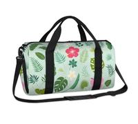 Tropical Flowers Palm Leaves Sports Duffel Bags Weekend Overnight Bag Casual Tote Holdall Travel Gym Luggage Duffel Bag for Kids Girls Boys Women Men