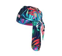 Tropical Flowers Print Helmet Cap Quick Dry Cycling Skull Wrap Breathable Polyester Adjustable Adult Summer Beanie