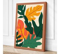 Tropical Foliage Botanical Canvas Wall Art Print 24x16 Inch (61 x 41 cm)