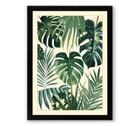 Tropical Foliage Study Botanical Framed Wall Art Print A4 (29.7×21cm) Black, Wall Decor for Living Room, Bedroom, Office & Home, Ready to Hang, Art Gift