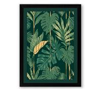 Tropical Foliage Study Botanical Framed Wall Art Print A4 (29.7×21cm) Black, Wall Decor for Living Room, Bedroom, Office & Home, Ready to Hang, Art Gift