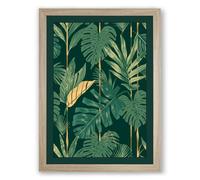 Tropical Foliage Study Botanical Framed Wall Art Print A4 (29.7×21cm) Oak, Wall Decor for Living Room, Bedroom, Office & Home, Ready to Hang, Art Gift