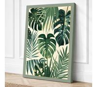 Tropical Foliage Study Canvas Wall Art Print 18x12 Inch