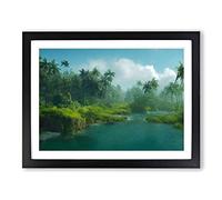 Tropical Forest Beach Vol.1 Framed Print | A2 Black Framed Wall Art | Ready to Hang | Modern Beach Picture | Living Room Bedroom Lounge Office
