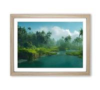 Tropical Forest Beach Vol.1 Framed Print | A2 Oak Framed Wall Art | Ready to Hang | Modern Beach Picture | Living Room Bedroom Lounge Office