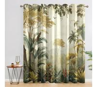 Tropical Forest Curtains Blackout, 66x72 Inch 2 Panels - Natural Jungle Rainforest Pattern Black Out Curtains, Home Decor, 72 Drop Eyelet Window Drapes for Bedroom, Living Room PD&52