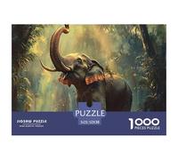 Tropical Forest Elephant 1000 Piece Jigsaw Puzzle Paper for Adults Wild Nature Scene Relaxing Focus Family Home Gift 52x38cm/1000pcs 52x38cm/1000pcs