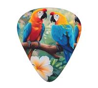 Tropical Forest Parrot Guitar Picks Gift Set - Smooth Durable Plectrums For Acoustic, Electric & Bass Guitar, Perfect Present For Guitar Lovers & Musicians
