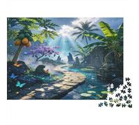 Tropical Forest Path 1000 Piece Jigsaw Puzzle Paper Jigsaw Puzzle for Adults Sunlight 38x26cm/1000pcs