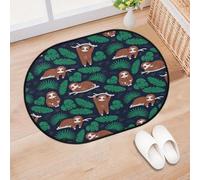 Tropical Forest Sloth Entrance Door Mat Rug for Living Room Kitchen Home Bath Cute Sloth Area Rugs Washable Indoor Outdoor Non-Slip Floor Doormat 40 x 60 cm