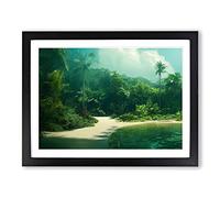 Tropical Forest Vol.1 Framed Print | A2 Black Framed Wall Art | Ready to Hang | Modern Landscape Picture | Living Room Bedroom Lounge Office