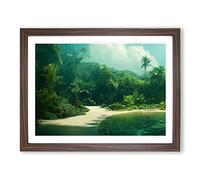 Tropical Forest Vol.1 Framed Print | A2 Walnut Framed Wall Art | Ready to Hang | Modern Landscape Picture | Living Room Bedroom Lounge Office