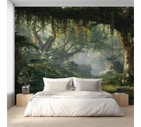 Tropical Forest Wallpaper for Living Room, Jungle Rainforest Wall Mural for Bedroom 400x280 cm, Non-Woven Photo Wallpaper, Home Decor D&O95