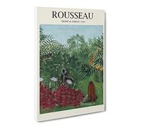 Tropical Forest With Monkeys By Henri Rousseau Canvas Print | Gallery Wrapped 30mm Frame Wall Art | 24x16 inches | Ready to Hang | Classic Landscape Picture | Living Room Bedroom Lounge Office