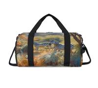 Tropical Forest Zebra Sport Duffel Bag with Shoes Compartment Overnight Weekender Bags Travel Gym Luggage Organizer for Women Men Kids Girls Boys