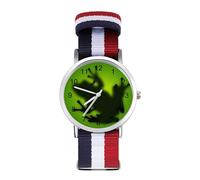 Tropical Frog Silhouette Sport Watch for Men Women Nylon Strap Wrist Watch Analog Quartz Watch
