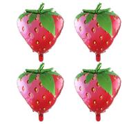 Tropical Fruit Balloons Set - 4Pcs Strawberry Watermelon Jumbo Balloons, Inflatable Decor Props, Vibrant Summer Theme Design, Durable Latex Material | Fun Party Decorations For Birthday Gender Reveal