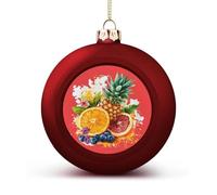 Tropical Fruit Blueberry Pineapple Oranges Christmas Balls for Tree Decoration PC Baubles Hanging Ornaments Festive Decor 4PCS