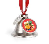 Tropical Fruit Blueberry Pineapple Oranges Christmas Bell & Sleigh Bells for Tree Decoration Hanging Ornaments Festive Decor Love Bell